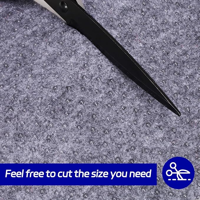 Non Slip Rug Pad 3 x 5 Ft, Felt Under Rug Cushioning, Carpet Padding for Area Rugs on Hardwood, Laminate & Tile Floors, Keeps Rugs Secure