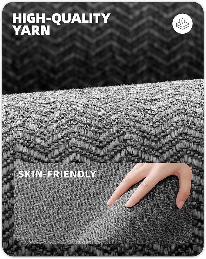 Color&Geometry Kitchen Rugs Kitchen Mats for Floor, 17"X59" Dark Grey Kitchen Rugs Non Slip Washable with Rubber Backing, Quick Dry, Low Pile, Easy Clean Kitchen Runner Rug Kitchen Sink Mat