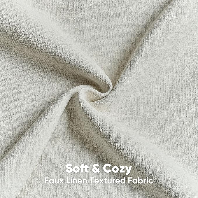 HAUSSY Cream White Throw Pillow Covers 16x16 Inch Set of 2,Boho Decorative Faux Linen Throw Pillows Cozy Farmhouse Accent Cushion Covers,Home Decor for Couch Sofa Bed Living Room