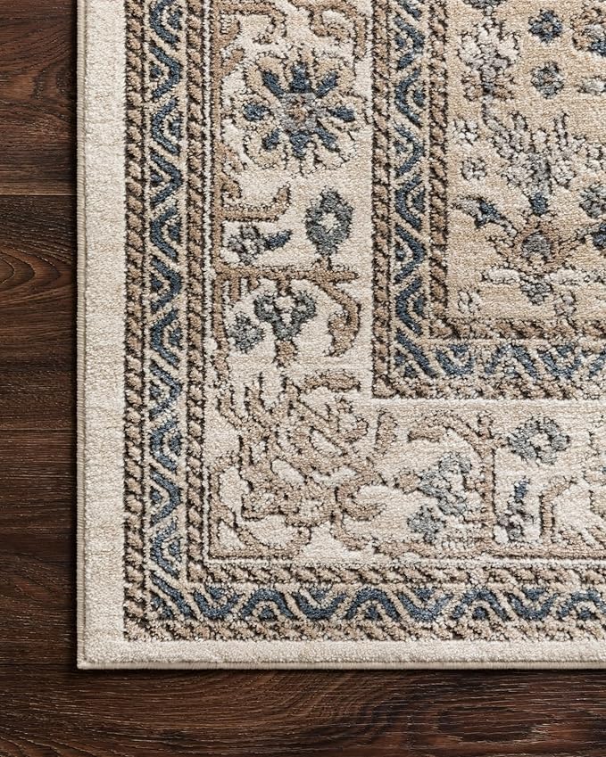 Loloi Teagan Collection TEA-02 Oatmeal/Ivory 2'-8" x 7'-6" Runner Rug, Large, Soft Neutral Rug, High-Traffic for Living Room, Bedroom, Home Office, Dining Area