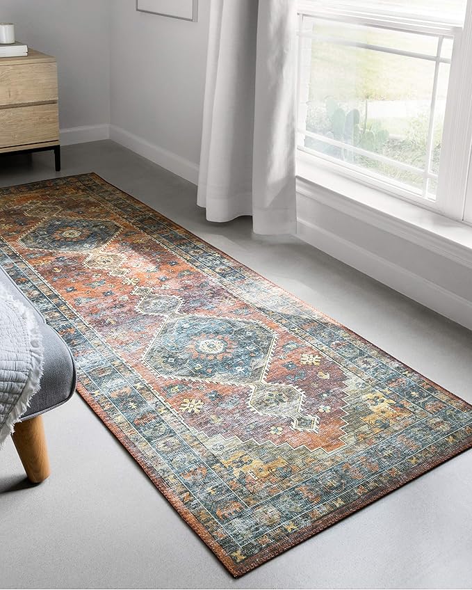 Loloi II Skye Collection SKY-07 Terracotta/Sky 5'-0" x 7'-6" Area Rug