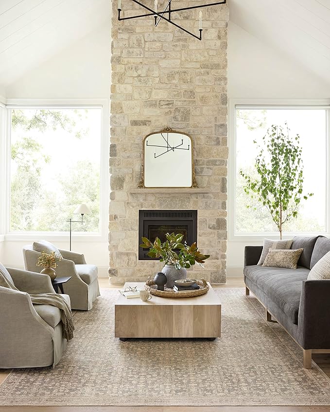 Loloi Angela Rose Aubrey Collection AUB-04 Sage/Bark 5'-0" x 5'-0", .19" Pile Height, Round Area Rug