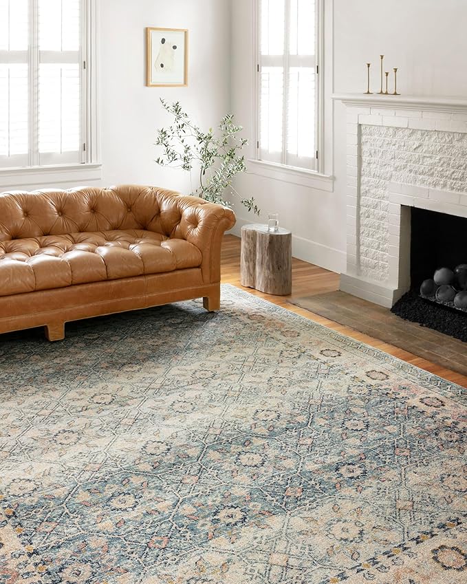 Loloi Jocelyn Collection JOC-04 Sky/Multi 4'-0" x 6'-0" .38" Thick Accent Rug