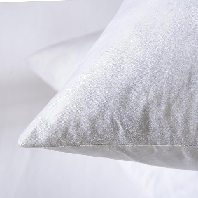 basic home 24x24 Euro Throw Pillow Inserts-Down Feather Pillow Inserts-Cotton Fabric-Set of 2-White.