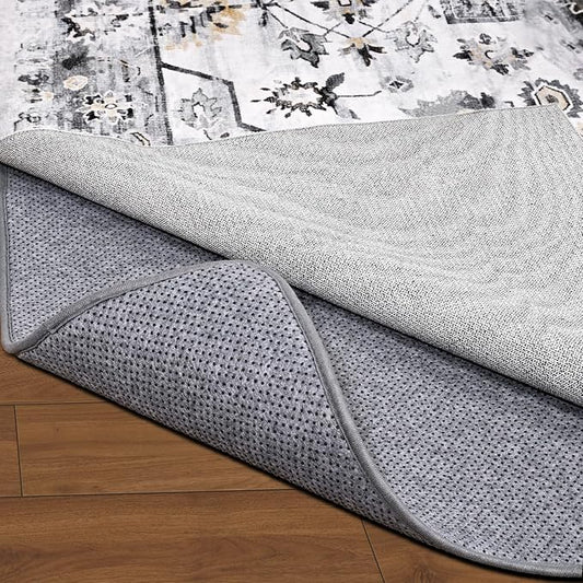 Non Slip Rug Pad Gripper, 4 x 6 Ft Extra Thick Foam Under Area Rug Carpet Pads for Any Hard Surface Floors, Keep Your Carpets Safe and in Place, Prevent Rug from Wrinkling or Buckling