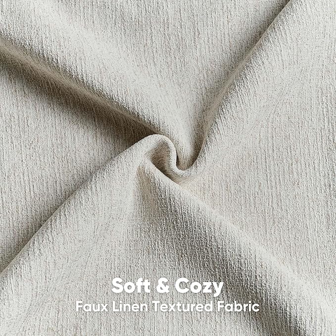 HAUSSY Natural White Wood Throw Pillow Covers 12x20 Inch Set of 2,Boho Decorative Faux Linen Lumber Throw Pillows Cozy Farmhouse Accent Cushion Covers,Home Decor for Couch Sofa Bed Living Room