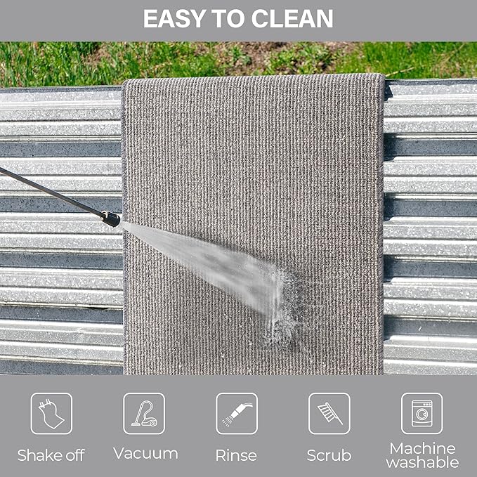 GRANNY SAYS Front Door Mat Indoor Entrance, Indoor Doormat Non Slip Washable, Low Profile Outdoor Welcome Mat, 32" x 20" Resist Dirt Absorbent Entryway Doormat for Floor, Grey