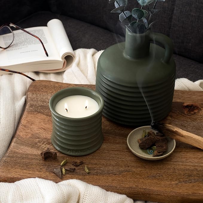 Annex Large Ceramic Handmade Bud Vase, Perfect for Pampas Grass, Book Vase for Flowers, Boho Room Decor for Home, Table, Shelf, Floor, Centerpiece or Book Display