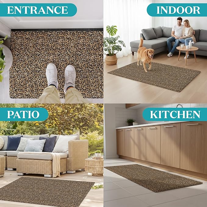 RugMast Premium Microfiber Indoor Door Mat – 36"x60" Washable Entry Mat, Non-Slip, Waterproof Backing, Super Absorbent, Low Profile Entryway Doormat for Indoor Entrance