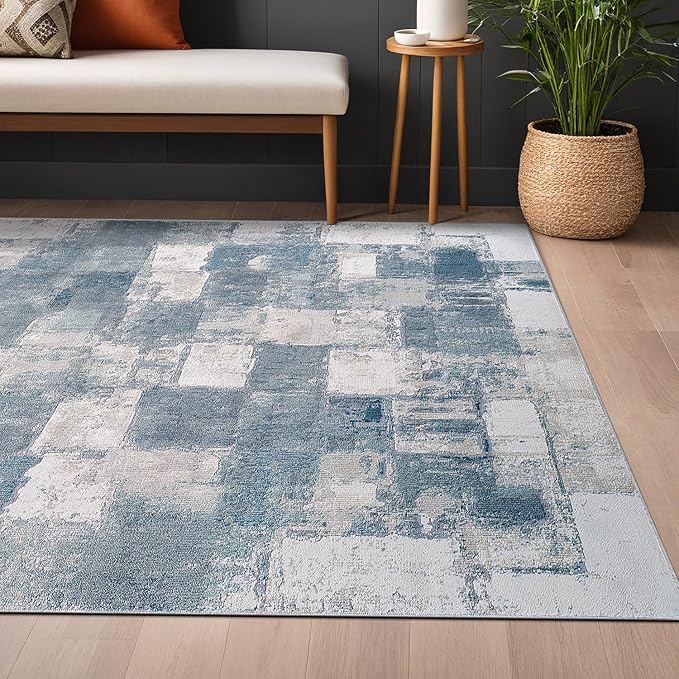 Beverly Rug Living Room Rug 6x9 Modern Luxury Ultra Soft Vintage Indoor Area Rugs for Kitchen Dining Room Stain Resistant Non Shedding Indoor Carpet Alfombras para Salas Modernas (6 x 9 Navy Blue)