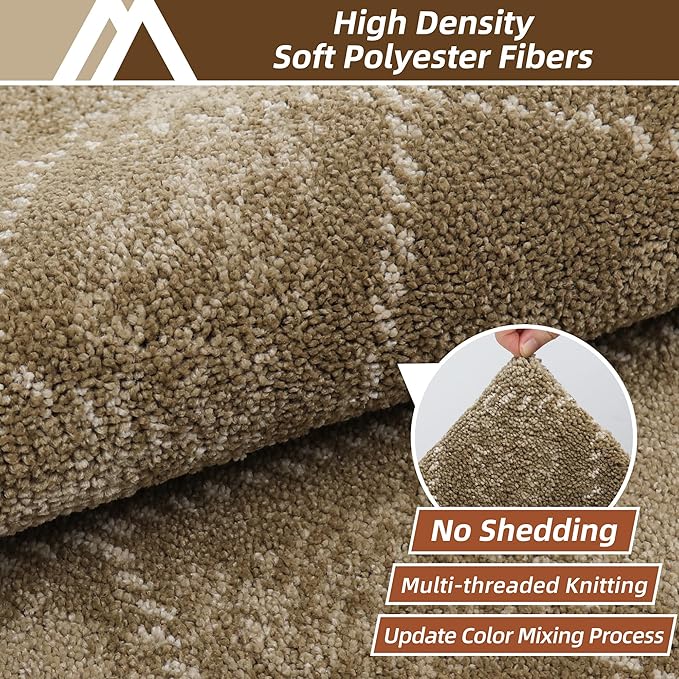 COSY HOMEER Kitchen Rugs and Mats Sets 2PCS Non-Slip Soft Kitchen Mats for Floor Absorbent and Stain Resistant Kitchen Floor Mat Washable Plaid Rugs for Kitchen,24"x36"+24"x60",Taupe
