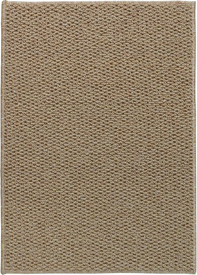 Fortsea 5'x7' Washable Area Rug for Living Room Natural Berber Rug Bedroom Non-Slip Rugs No Shed Faux Jute-Look Area Rugs Non-Skid Washable Area Rug (Camel, 5X7)