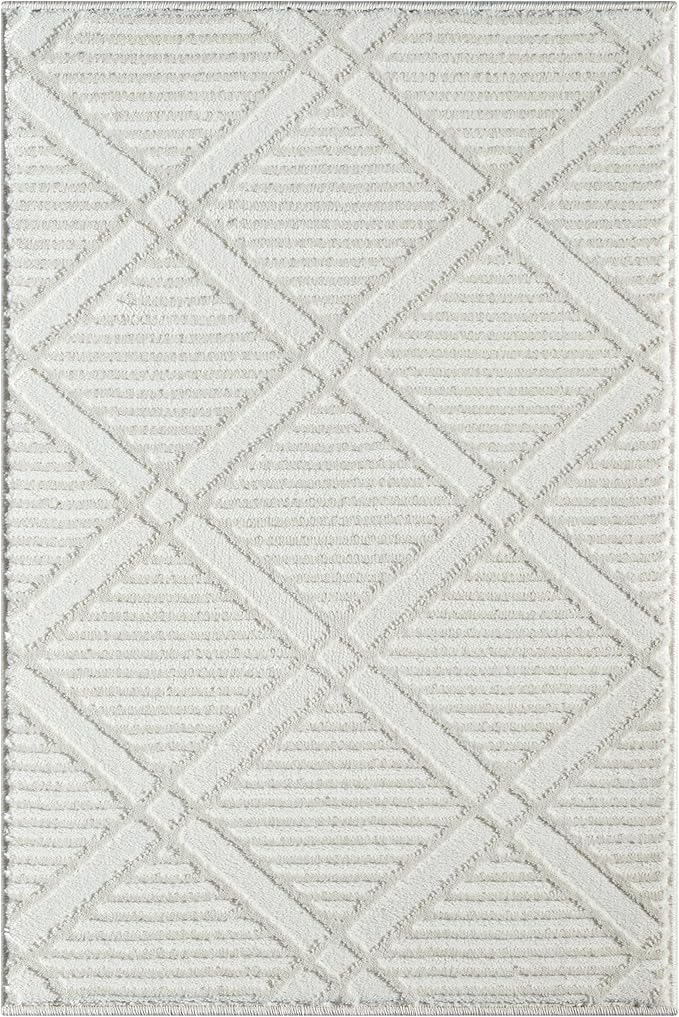 LUXE WEAVERS Geometric Diamond Shaped Cream 2x3 Area Rug