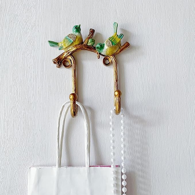 Vintage Bird Shaped Decorative Wall Hook Rack Hanger for Hanging Clothes Coats Towels Keys Hats, 1 Pack Antique Metal Mounted Wall Hook