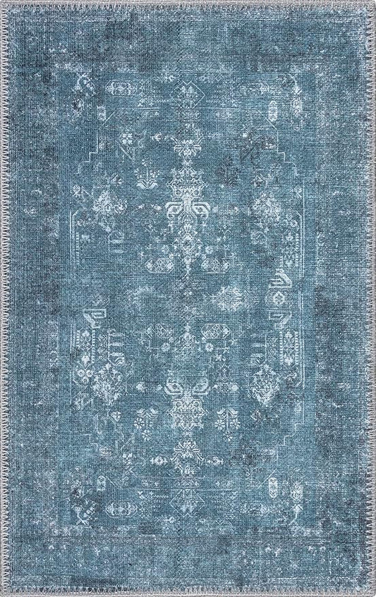 RugOver Machine Washable Area Rug, Pet-Friendly and Non-Slip Indoor Carpet for Kitchen, Bathroom, Living Room, Home Floor Decoration (Spruce/Stone, 2' x 3')
