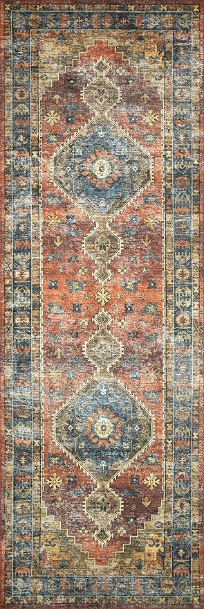 Loloi II Skye Collection SKY-07 Terracotta/Sky 2'-3" x 3'-9" Accent Rug