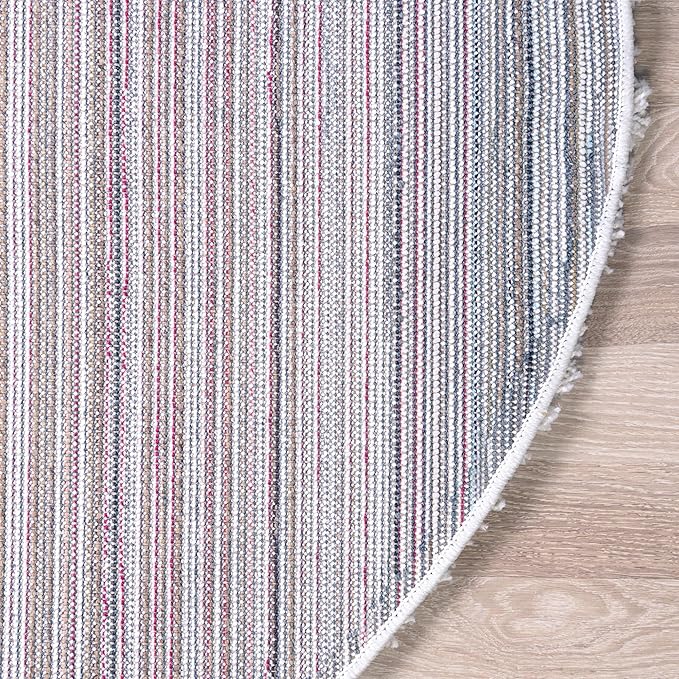 Unique Loom Solid Shag Collection Area Rug (5' 3" Round, Snow White)