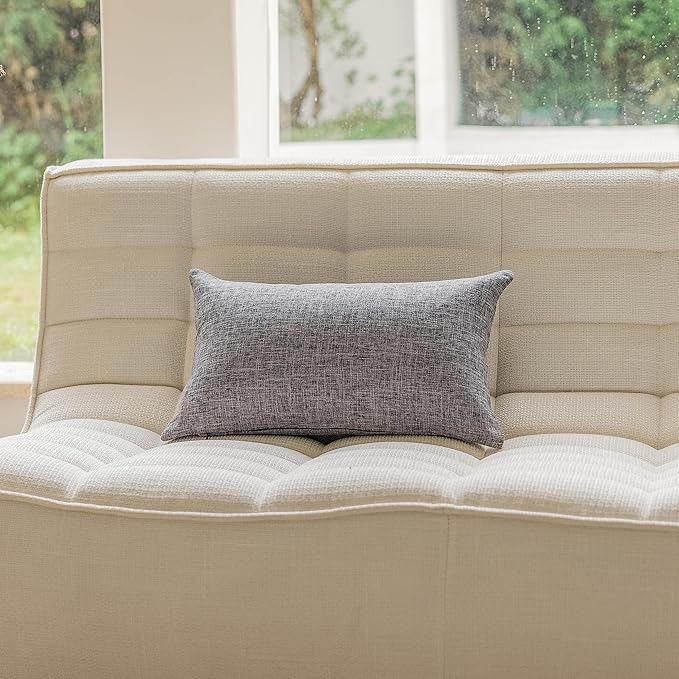 Home Brilliant Grey Pillow Covers 12x20 Rectangle Throw Pillow Covers Lined Linen Decorative Lumbar Pillow Covers 12 x 20 inch, Ash Grey