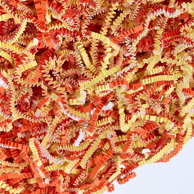 Frillz Crinkle Cut Paper Shred Filler for Baskets, Gifts, Packing and Protecting your Halloween, Fall Festival, Birthday and other events (1 pound, Candy Corn)