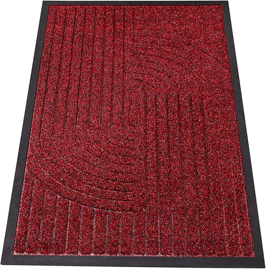 Indoor Outdoor Door Mat, 6' x 2' Doormat for Entryway, Rubber Backing Non Slip Front Door Mat Outside Entrance, Super Absorbent Commercial Floor Mat for Home Office, Red