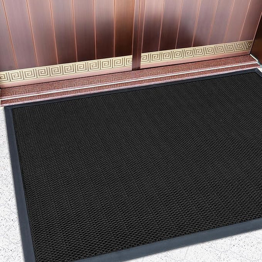 Fylyz Outdoor Indoor Door Mats for Entryway, Heavy Duty and Durable All-Weather Entry Mat, Low Profile, Non-Slip and Easy Clean Outdoor Doormat for Entrance, Patio and Garage(Black 47"x31")