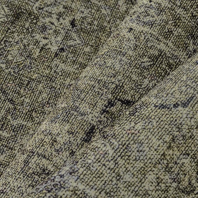 PureCozy Vintage Area Rug 5x7 Washable Olive Brown Living Room Carpet Large Indoor Non Slip Bedroom Low Pile Kitchen Distressed Retro Accent Throw Rug for Dining Room
