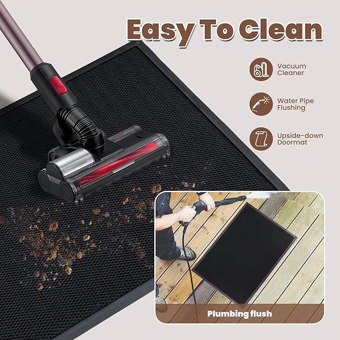 Fylyz Outdoor Indoor Door Mats for Entryway, Heavy Duty and Durable All-Weather Entry Mat, Low Profile, Non-Slip and Easy Clean Outdoor Doormat for Entrance, Patio and Garage (Black 36"x24")