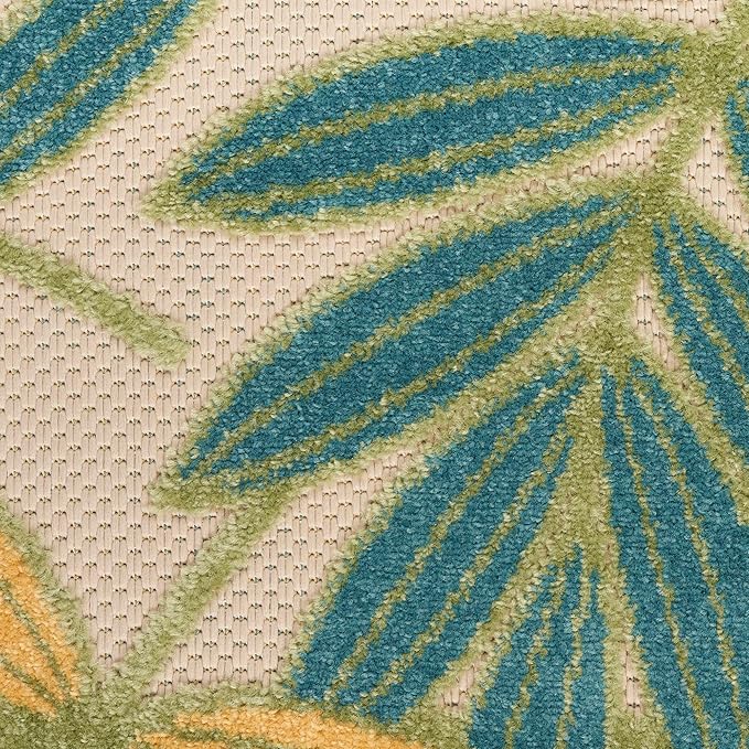 Nourison Home Aloha Green Multicolor 2'3" x 8' Area Rug - Easy Clean, Non Shedding, Bed Room, Living Room, Dining Room, Kitchen (8' Runner)
