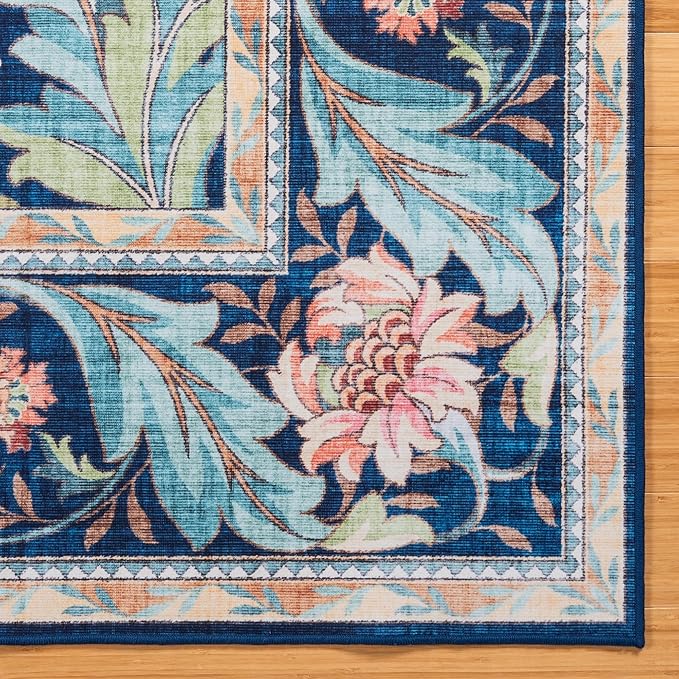 Gertmenian Indoor Boho Area Rug | Home Decor for Entryway, Bedroom, Living Room, Office, Kitchen | Non Slip, Soft, Printed Accent Rugs | Altair, Navy, 5x7 Standard, 24511
