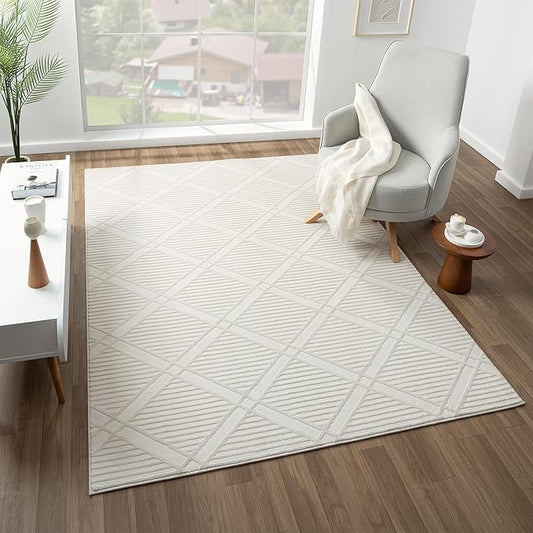 LUXE WEAVERS Orion 2792 Geometric Oval Cream 4x5 Area Rug