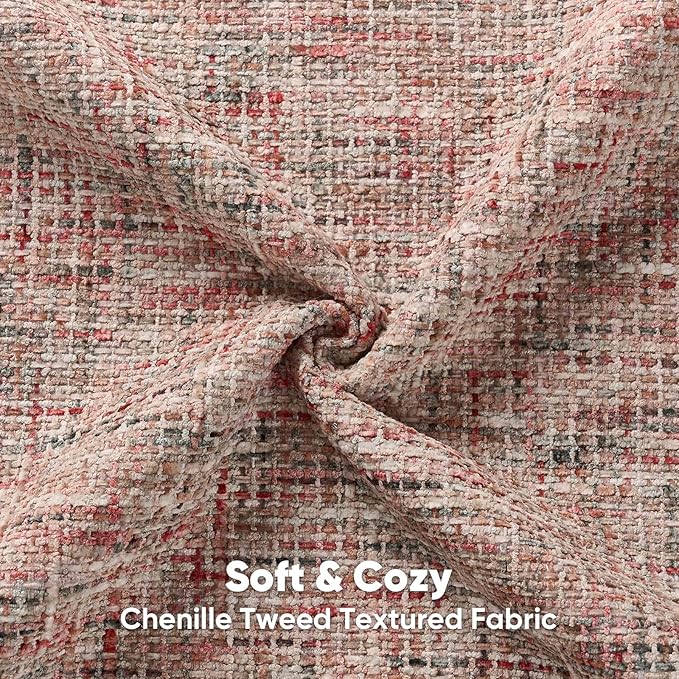 FUTEI Blush Decorative Throw Pillow Covers 16x16 Inch Set of 2,Soft Chenille Tweed Textured Cushion Case,Modern Home Decor for Couch Bed Living Room
