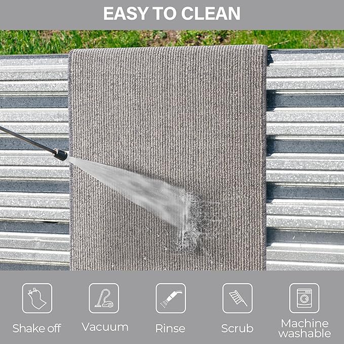 GRANNY SAYS Front Door Mat Indoor Entrance, Indoor Doormat Non Slip Washable, Low Profile Welcome Mat Outdoor, 36" x 24" Resist Dirt Absorbent Outdoor Mats for Front Door, Entryway, Grey Beige Mats