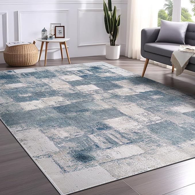 Beverly Rug Living Room Rug 8x10 Modern Luxury Ultra Soft Vintage Indoor Area Rugs for Kitchen Dining Room Stain Resistant Non Shedding Indoor Carpet Alfombras para Salas Modernas (8 x 10 Navy Blue)