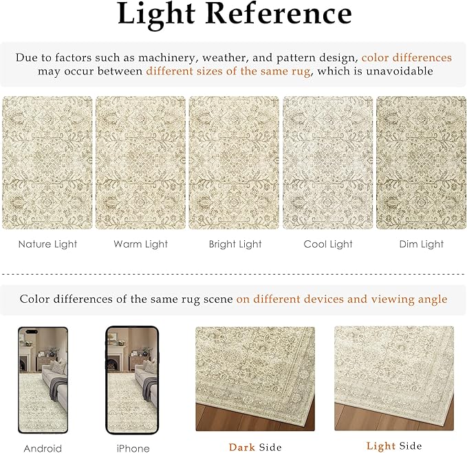 PureCozy Beige Runner Rug 2x8 Vintage Area Carpet Hallway Long Indoor Kitchen Washable Living Room Low Pile Traditional Distressed Retro Accent Throw Rug Non Slip Laundry Bathroom Office