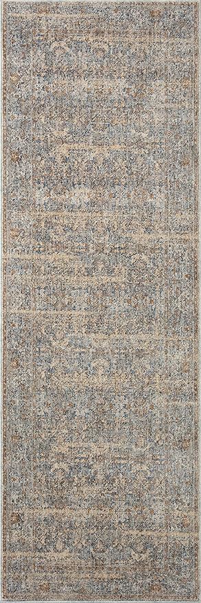 Loloi Angela Rose Blake Collection BLA-02 Ocean/Mocha 2'-7" x 13', .25" Pile Height, Fringe, Runner Rug