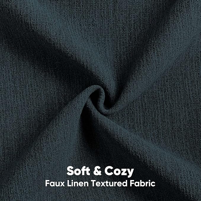 HAUSSY Navy Blue Throw Pillow Covers 20x20 Inch Set of 2,Boho Decorative Faux Linen Throw Pillows Cozy Farmhouse Accent Cushion Covers,Home Decor for Couch Sofa Bed Living Room