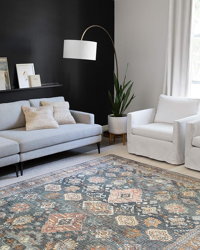 Loloi Skye Collection SKY-10 Sea/Rust 2'-0" x 5'-0" Accent Rug