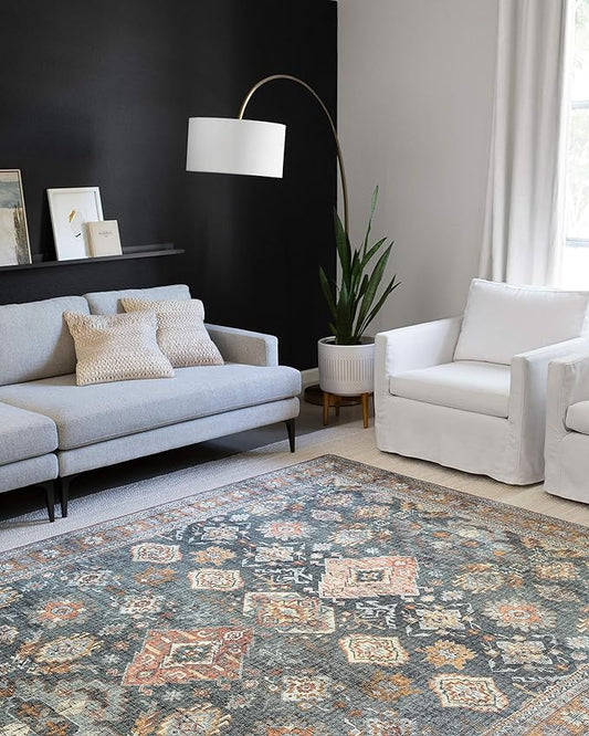Loloi Skye Collection SKY-10 Sea/Rust 6'-0" x 9'-0" Area Rug