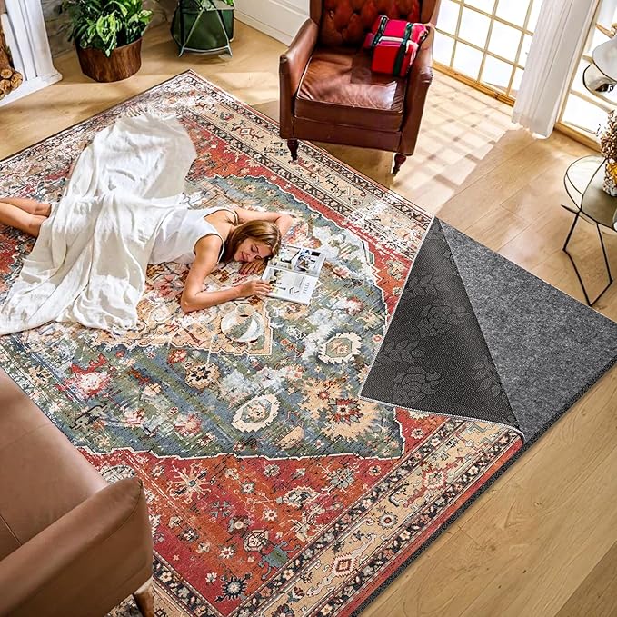 Waterproof Rug Pad, Thick 2x3 ft Under Area Rug Carpet Pad, Non Slip Rug Pads for All Floors and Hardwood Floors Finishes, Keep Carpets in Place Soft and Prevent Rug from Wrinkling or Buckling