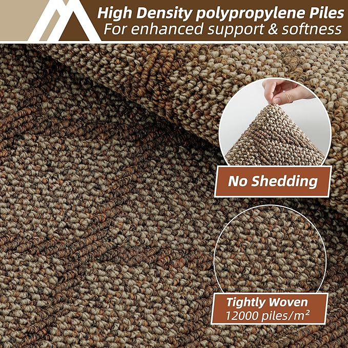 COSY HOMEER Kitchen Rug Non Slip Washable, 20"x48" Absorbent Kitchen Mats for Floor, Runner Rugs for Kitchen Floor, 100% Polypropylene Kitchen Sink Rug (Brown)
