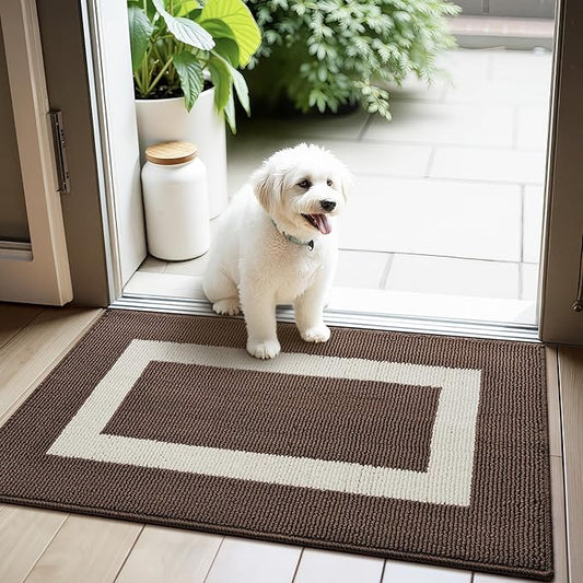 GRANNY SAYS Front Door Mat Outside Entrance, Door Mats for Entryway, Welcome Matt Non-Slip, Entryway Front Porch Mat Low Profile Resist Dirt Easy to Clean, 32"x20", Dark Brown