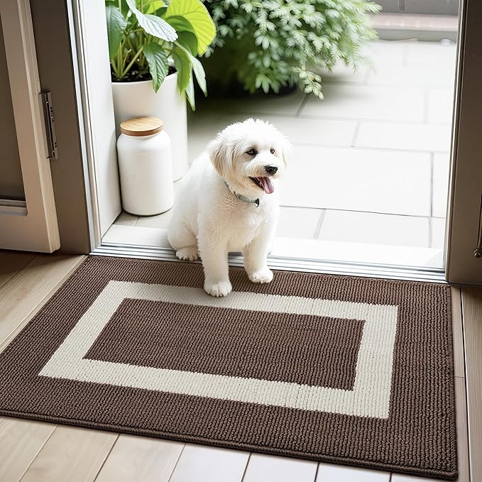 GRANNY SAYS Front Door Mat Outside Entrance, Door Mats for Entryway, Welcome Matt Non-Slip, Entryway Front Porch Mat Low Profile Resist Dirt Easy to Clean, 36"x24", Dark Brown