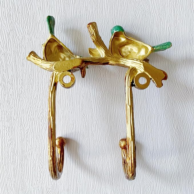Vintage Bird Shaped Decorative Wall Hook Rack Hanger for Hanging Clothes Coats Towels Keys Hats, 1 Pack Antique Metal Mounted Wall Hook