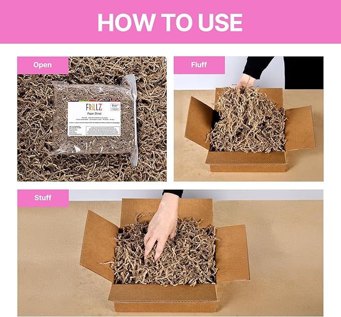 FRILLZ Crinkle Cut Paper Shred Filler for Baskets, Gifts, Packing and Protecting your Mother's Day, Birthday, Weddings, Anniversary, Easter and other gifts (2 pound, Lavender)