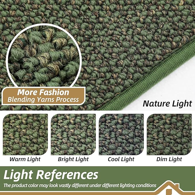BEQHAUSE Hallway Runner Rugs 2.6x10, Hallway Rug Non-Slip Washable(Rolled-Up NO Creases), Runner Rug Absorbent Stain Resistant Hall Rug Carpet Runner, Entryway Rugs Floor Mat Laundry Room Rugs, Green