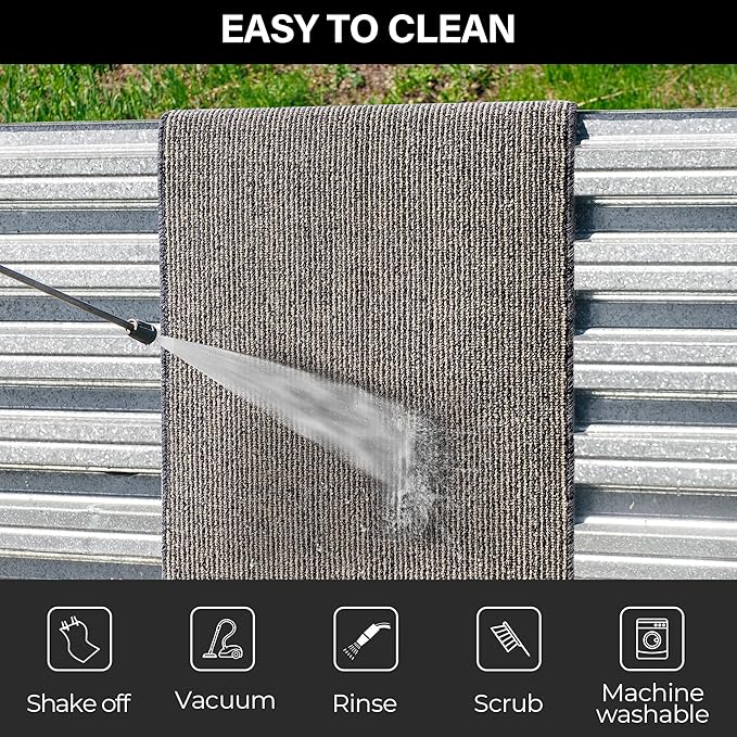 GRANNY SAYS Front Door Mat Indoor Entrance, Indoor Doormat Non Slip Washable, Low Profile Welcome Mat Outdoor, 36" x 24" Resist Dirt Absorbent Mats for Entryway, Floor Mats, Black Beige