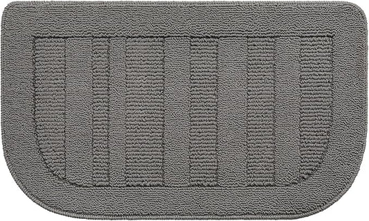 BEQHAUSE 30x18 Inch Kitchen Rug Mat Durable Kitchen Rugs Non-Slip Washable Absorbent Kitchen Mats for Floor Dirt-Resistant Semicircular Kitchen Mat (Grey)