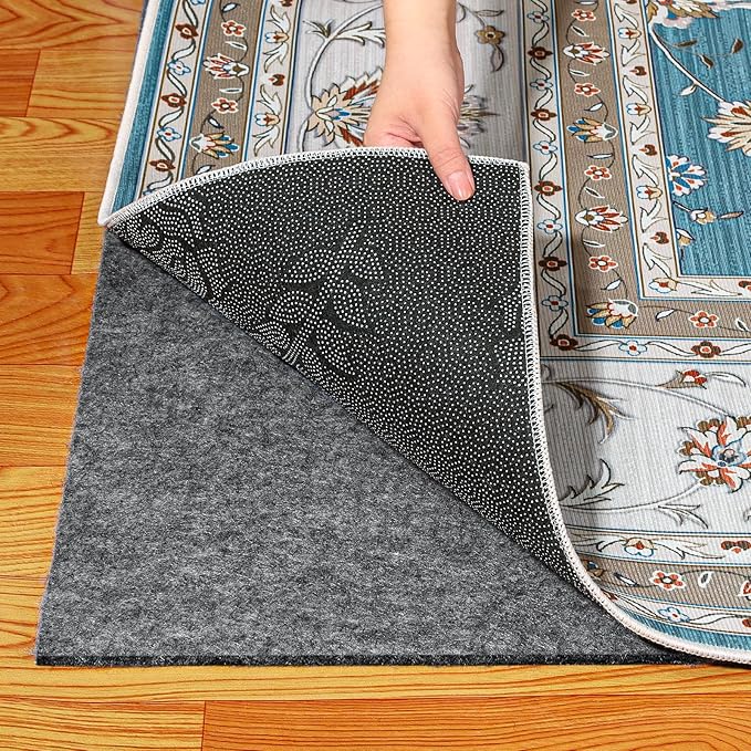 Waterproof Rug Pad, 10x14 ft Under Area Rug Carpet Pad, Non Slip Felt Rug Pads for Hardwood Floors, Keep Carpets in Place Soft and Prevent Rug from Wrinkling or Buckling