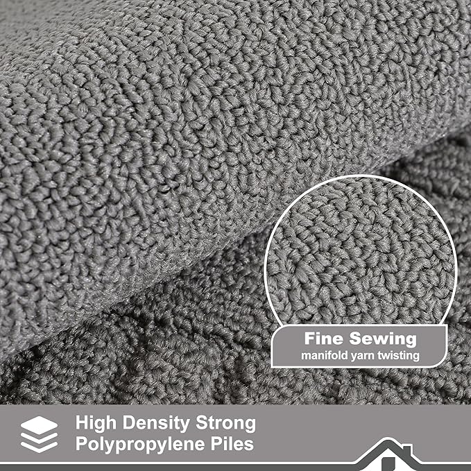 BEQHAUSE-Kitchen-Rugs-Washable-Kitchen-Mats-for-Floor Non-Slip Kitchen Mat Absorbent Kitchen Runner Rug with TPR Non Skid Backing,Grey,24”x60”
