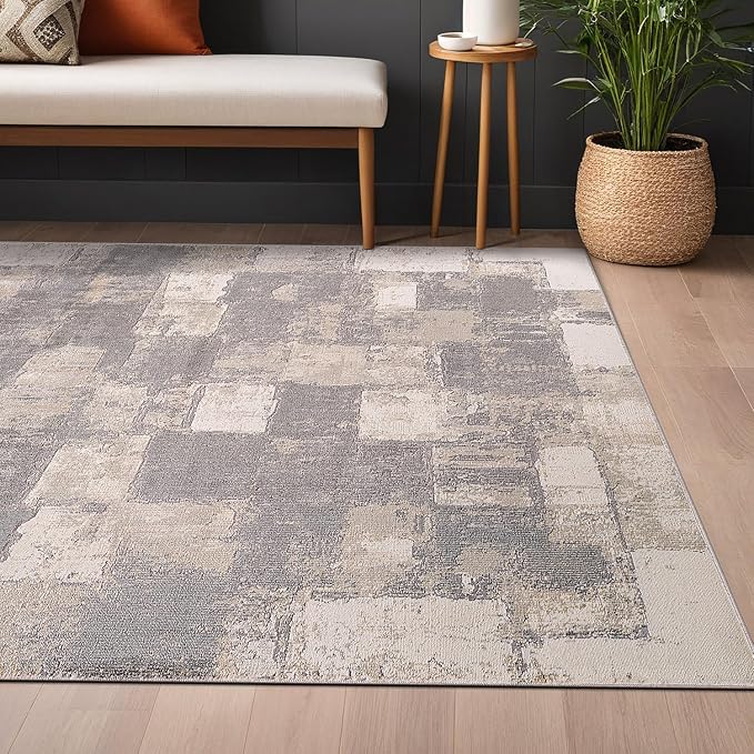 Beverly Rug Living Room Rug 6x9 Modern Luxury Ultra Soft Vintage Indoor Area Rugs for Kitchen Dining Room Stain Resistant Non Shedding Indoor Carpet Alfombras para Salas Modernas (6 x 9 Gray)